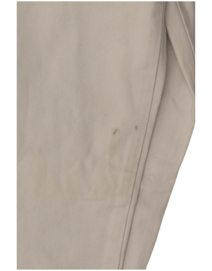 MAVERICK Mens Straight Cargo Trousers W36 L30 White Cotton
