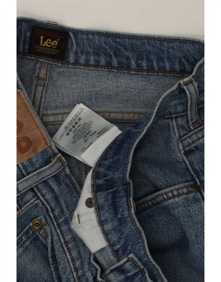 Lee Mens West Straight Jeans W34 L32 Blue Cotton