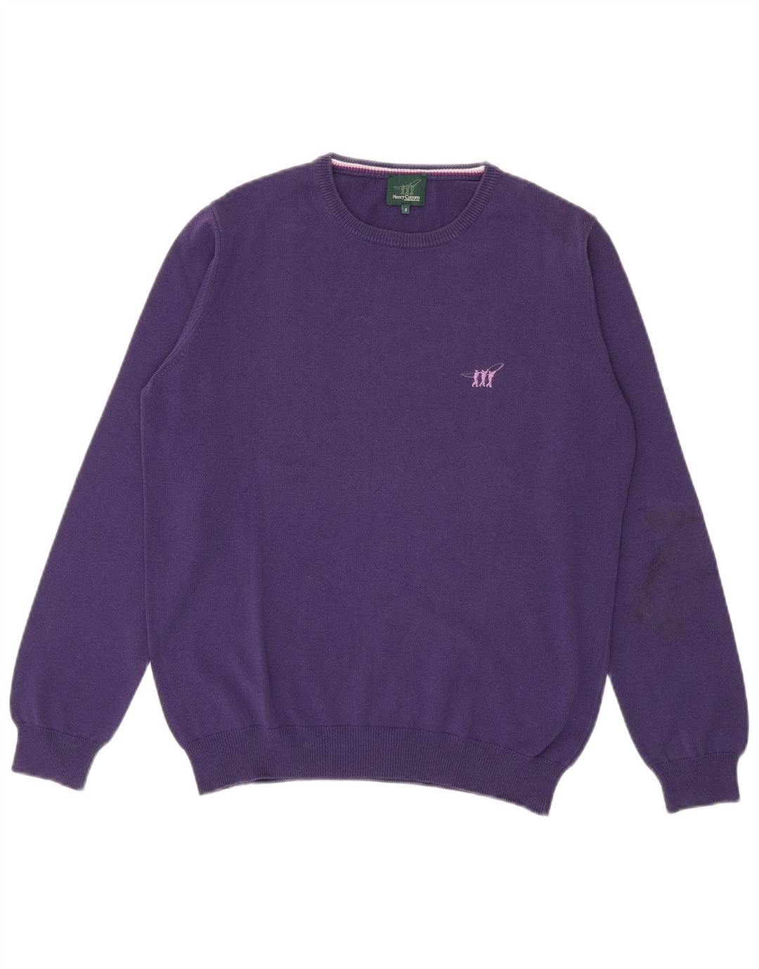 Henry Cottons Mens Crew Neck Jumper Sweater Small Purple