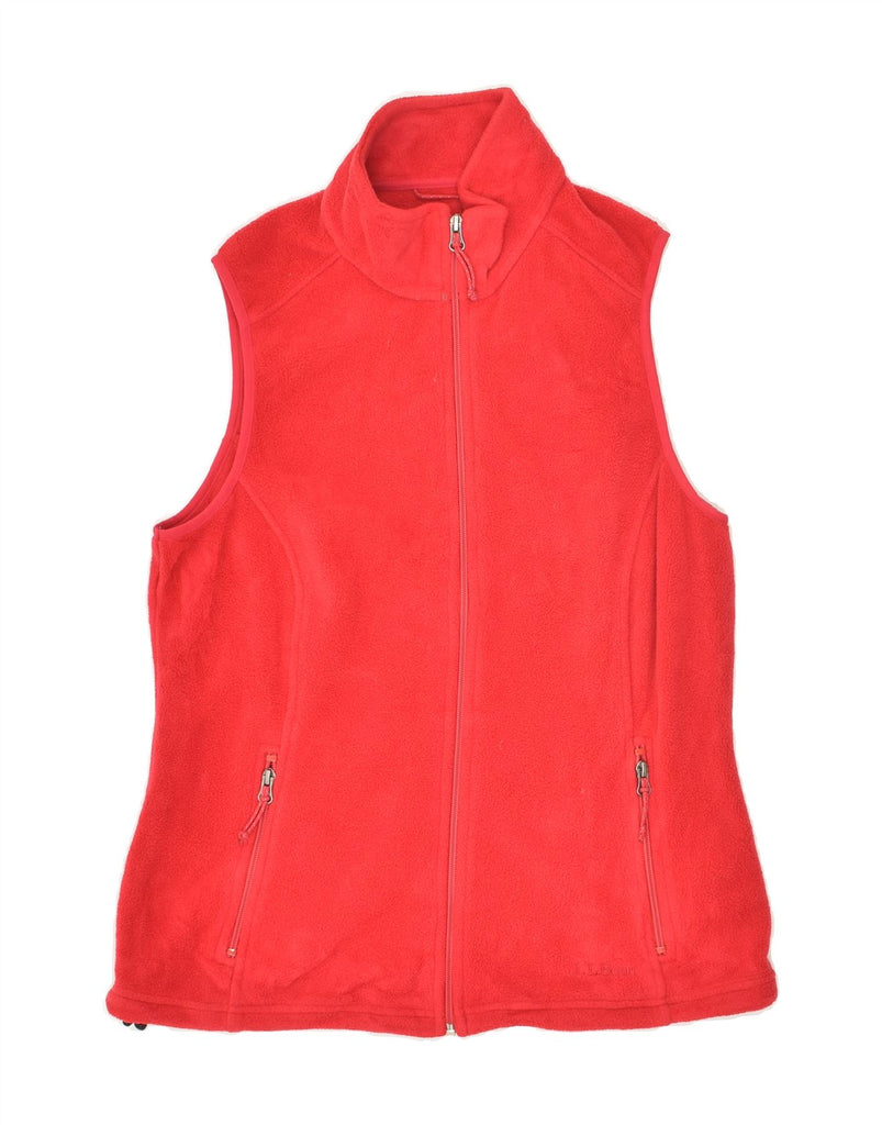 L.L.BEAN Womens Fleece Gilet UK 14 Medium Red Polyester | Vintage L.L.Bean | Thrift | Second-Hand L.L.Bean | Used Clothing | Messina Hembry 