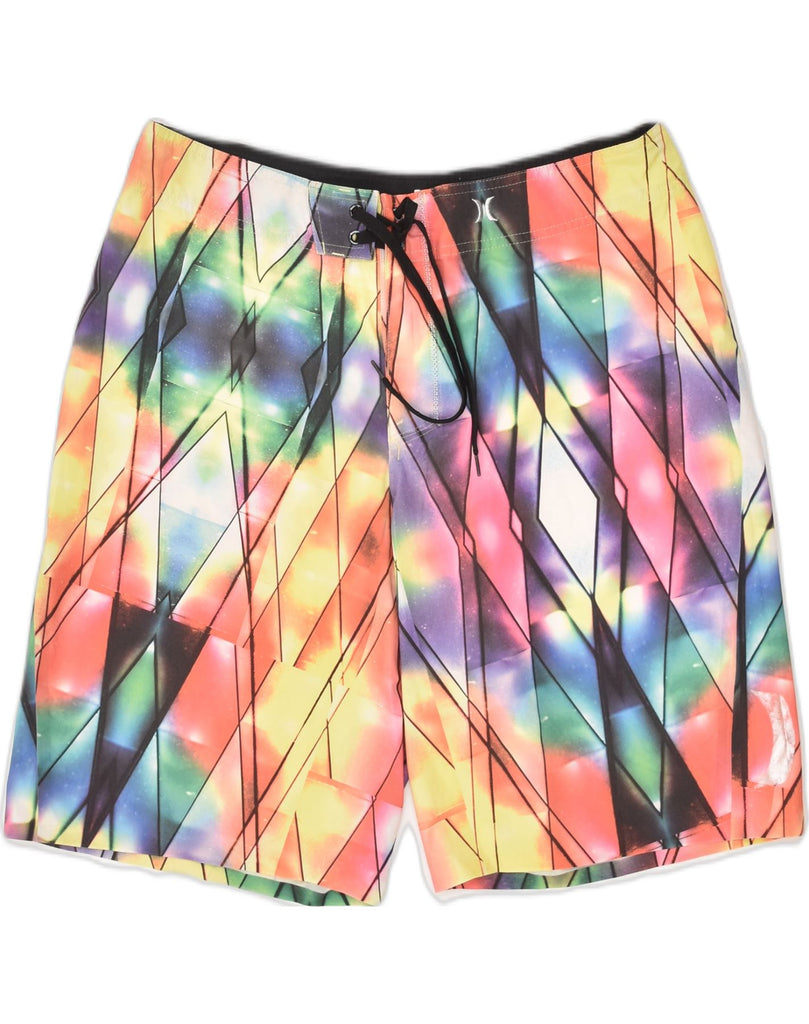 HURLEY Mens Swimming Shorts XL Multicoloured Argyle/Diamond Polyester | Vintage Hurley | Thrift | Second-Hand Hurley | Used Clothing | Messina Hembry 