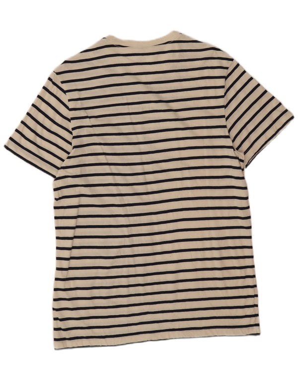 J. Crew Mens Slim T-Shirt Top Large Off White Striped Cotton