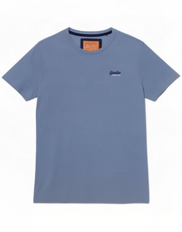 Superdry Mens T-Shirt Top Medium Blue Flecked Cotton