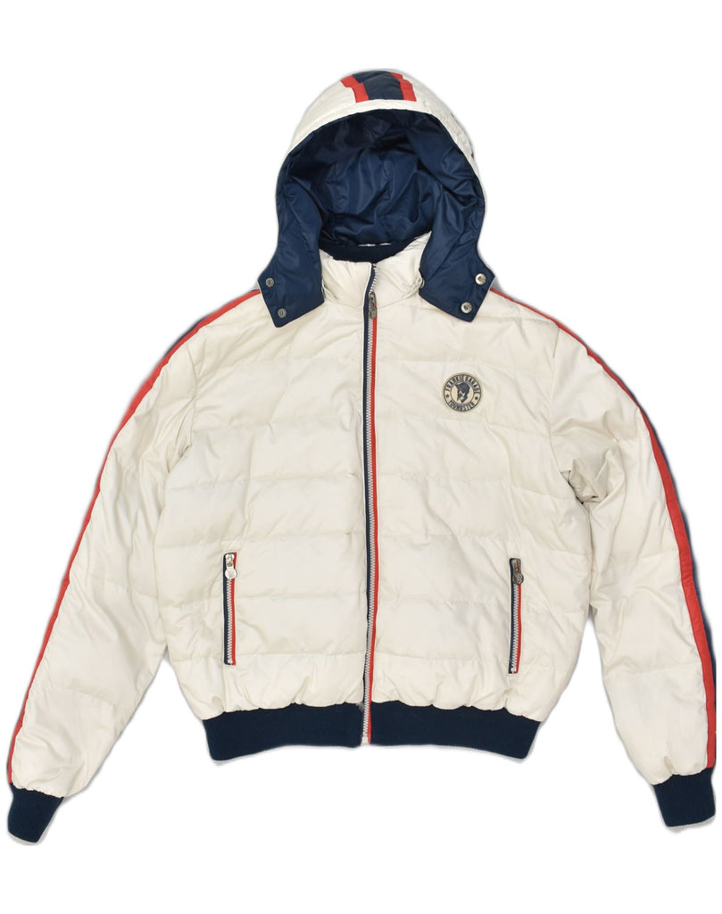 FRANKIE GARAGE Boys Hooded Padded Jacket 15-16 Years White Polyester | Vintage Frankie Garage | Thrift | Second-Hand Frankie Garage | Used Clothing | Messina Hembry 