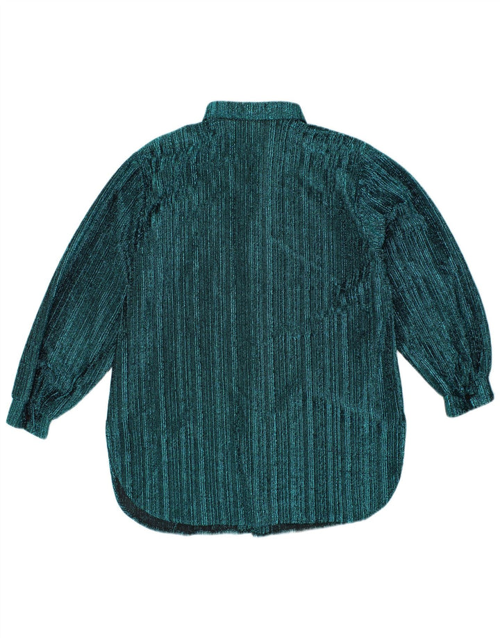 VINTAGE Womens Shirt Blouse UK 14 Large Blue Striped