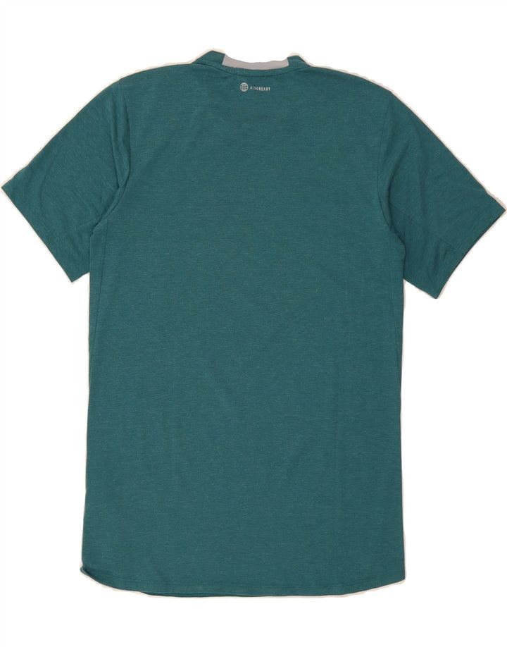 ADIDAS Mens T-Shirt Top Small Green Flecked Polyester Vintage Adidas and Second-Hand Adidas from Messina Hembry 