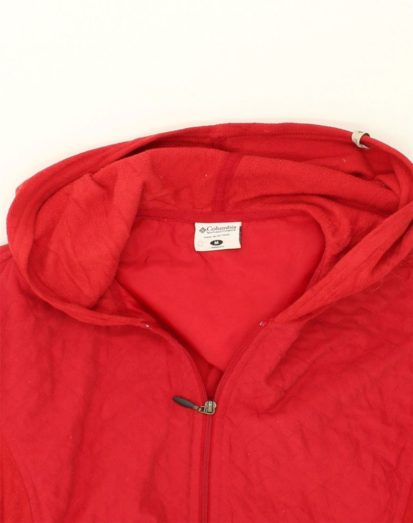 COLUMBIA Womens Zip Hoodie Sweater UK 14 Medium Red Polyester | Vintage Columbia | Thrift | Second-Hand Columbia | Used Clothing | Messina Hembry 