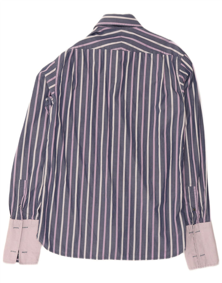 Ted Baker Mens Formal Shirt Size 15 1/2 Medium Purple Pinstripe Cotton
