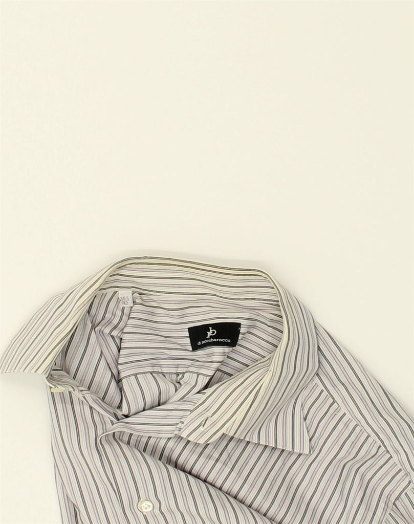 ROCCOBAROCCO Mens Shirt Size 42 16 1/2 Large Grey Striped Cotton | Vintage Roccobarocco | Thrift | Second-Hand Roccobarocco | Used Clothing | Messina Hembry 