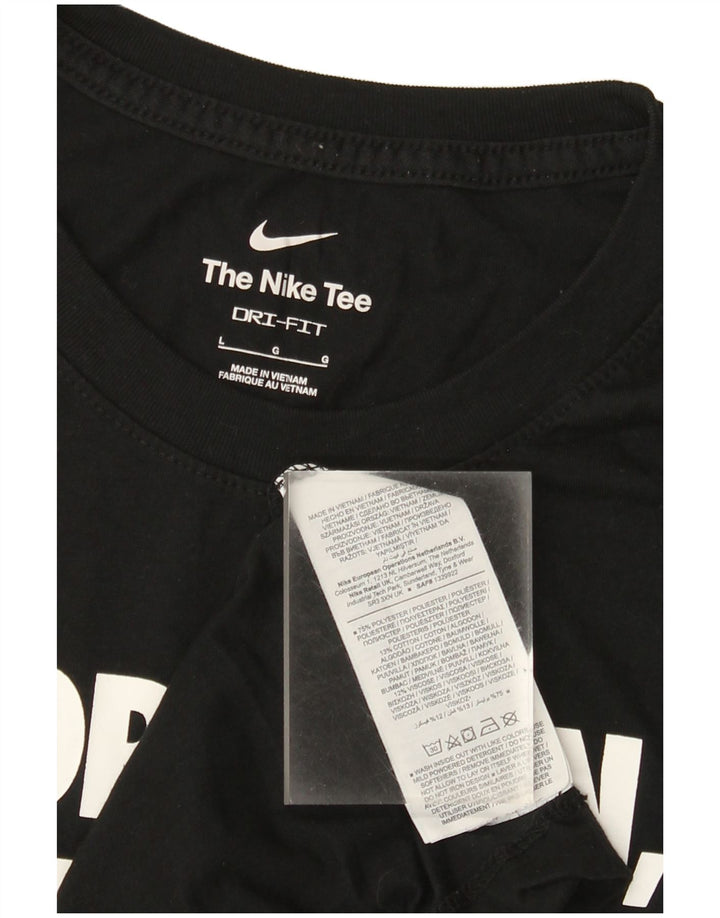 Nike Mens Dri Fit Graphic T-Shirt Top Large Black Polyester