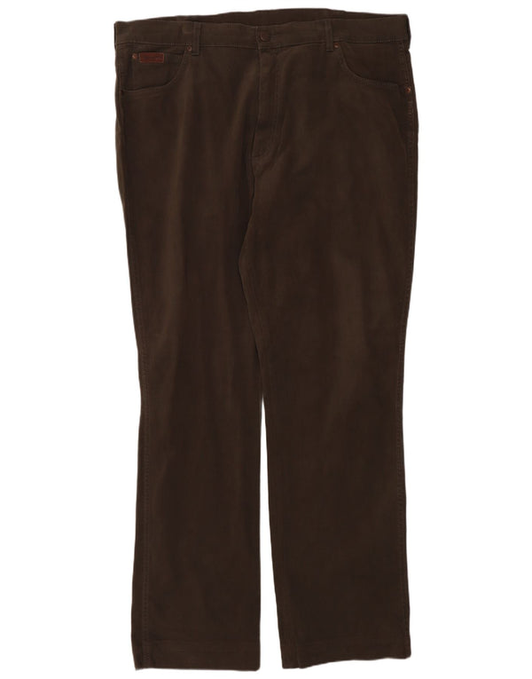 Wrangler Mens Texas Straight Casual Trousers W40 L34 Khaki Cotton