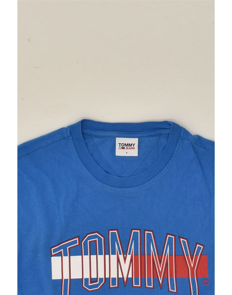 TOMMY HILFIGER Mens Graphic T-Shirt Top Small Blue | Vintage Tommy Hilfiger | Thrift | Second-Hand Tommy Hilfiger | Used Clothing | Messina Hembry 