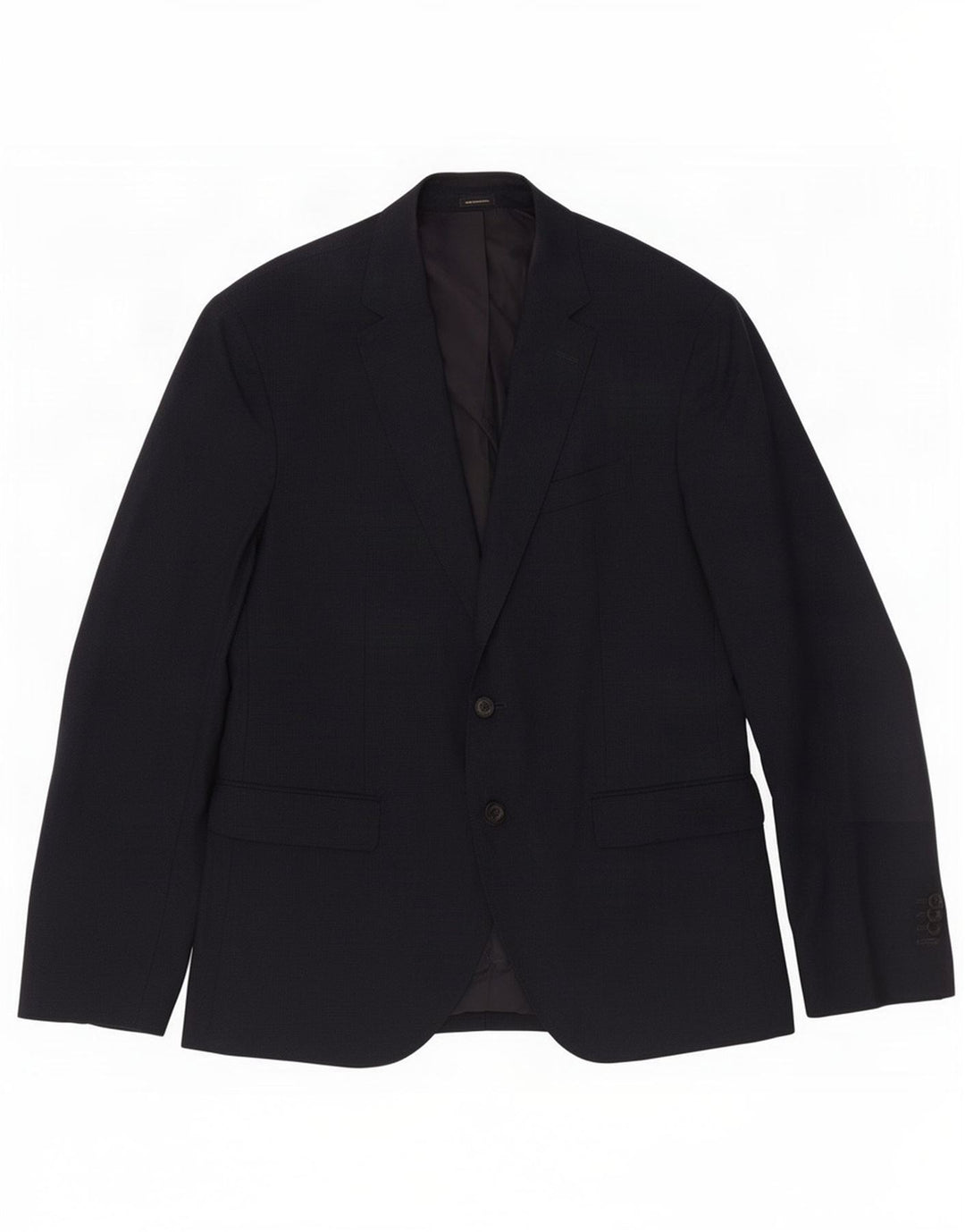 Massimo Dutti Mens 2 Button Blazer Jacket EU 52 Large Navy Blue Wool