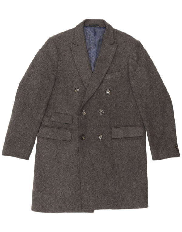 Gant Mens Double Breasted Coat UK 40 Large Grey Wool