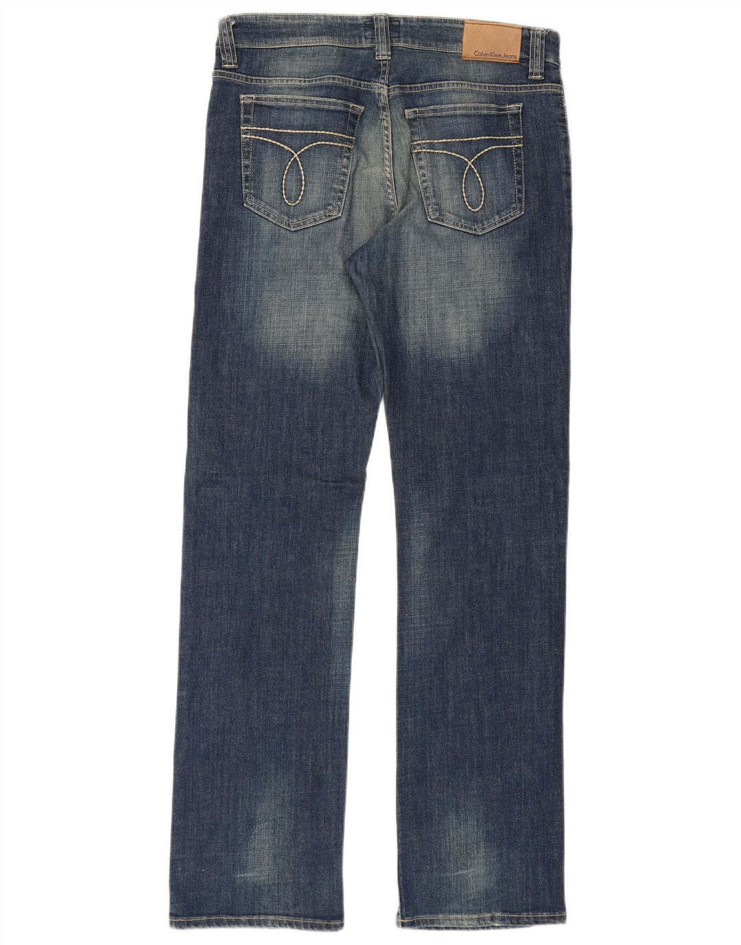 Calvin Klein Mens Straight Jeans W34 L34 Blue Cotton
