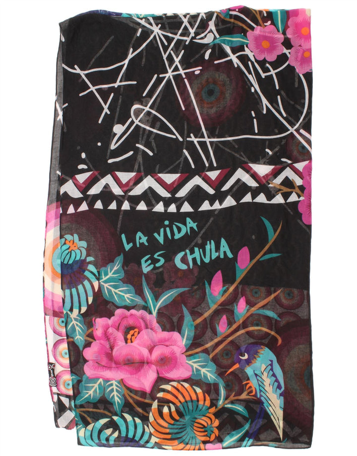 Desigual Womens Graphic Rectangle Scarf One Size Multicoloured Bohemian