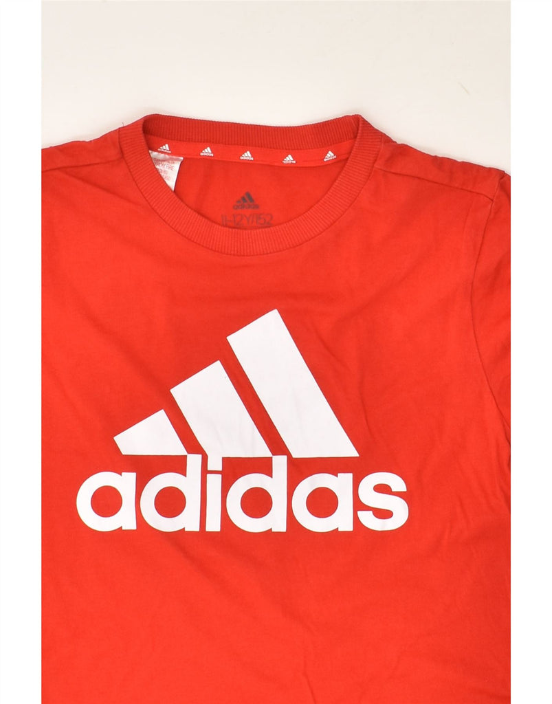 ADIDAS Boys Graphic T-Shirt Top 11-12 Years Red Cotton | Vintage Adidas | Thrift | Second-Hand Adidas | Used Clothing | Messina Hembry 