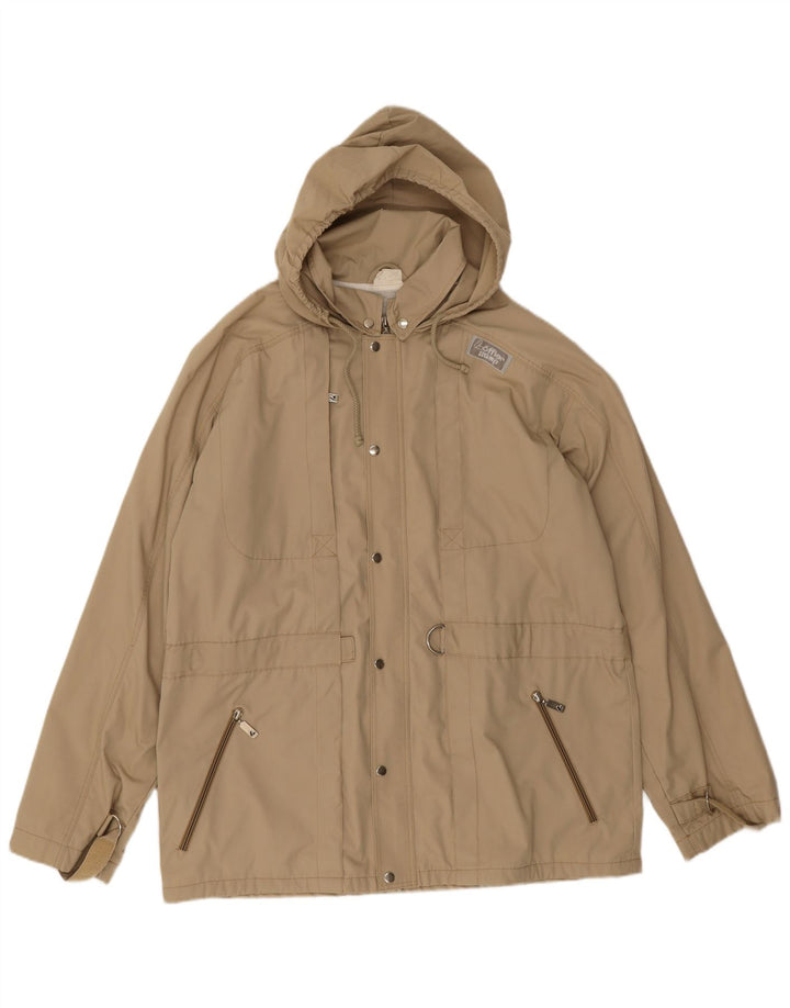 Loffler Mens Hooded Parka Jacket UK 38 Medium Beige