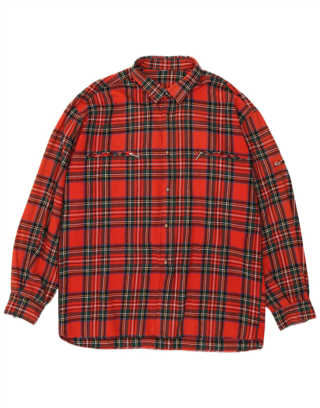 Vintage Mens Flannel Shirt XL Red Plaid
