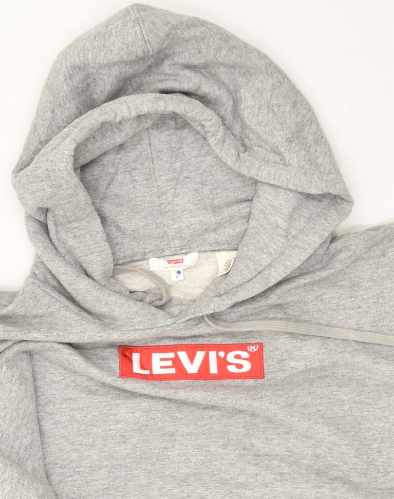 LEVI'S Womens Oversized Graphic Hoodie Jumper UK 10 Small Grey Cotton | Vintage Levi's | Thrift | Second-Hand Levi's | Used Clothing | Messina Hembry 