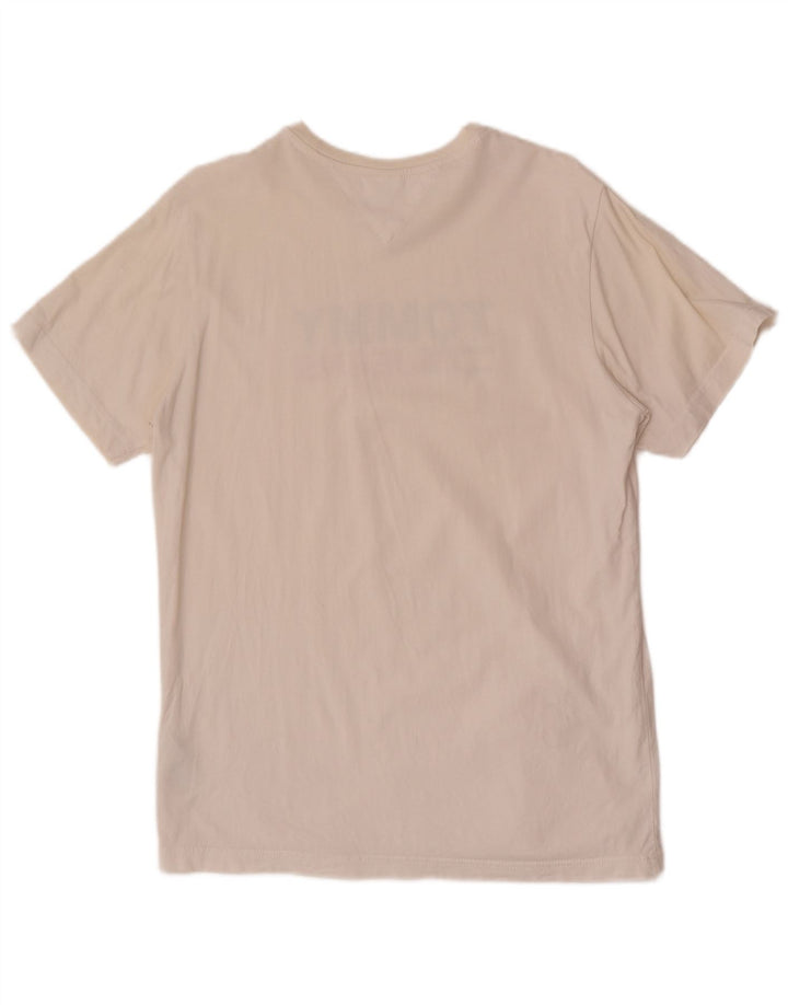 Tommy Hilfiger Mens Graphic T-Shirt Top Medium White Cotton