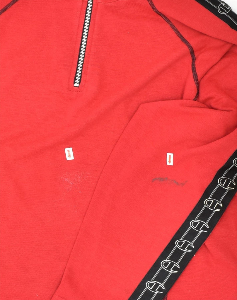 CHAMPION Mens Zip Neck Sweatshirt Jumper XL Red Cotton | Vintage | Thrift | Second-Hand | Used Clothing | Messina Hembry 