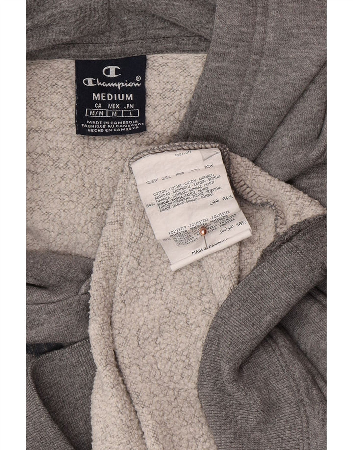 CHAMPION Mens Graphic Hoodie Jumper Medium Grey Cotton