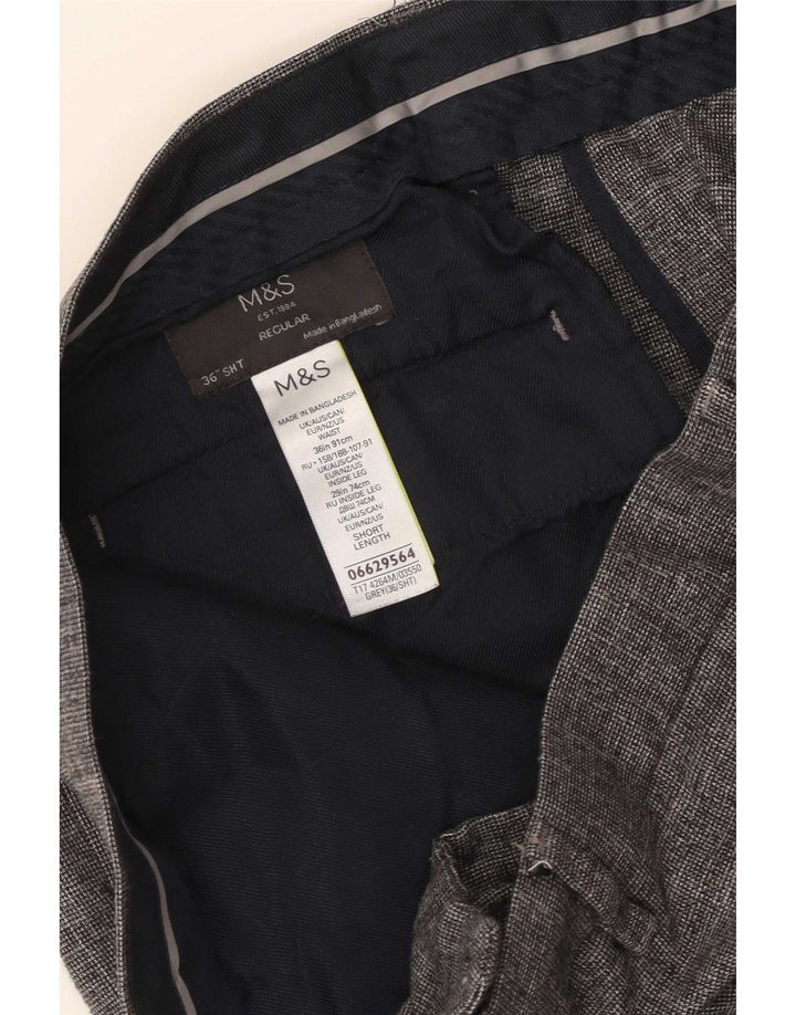 Marks & Spencer Mens Chino Trousers W36 L28 Grey Polyester