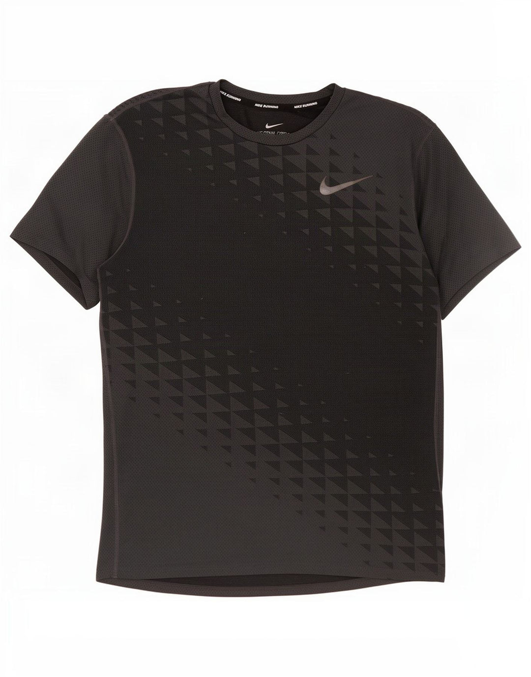 Nike Mens Running T-Shirt Top Medium Grey Geometric Polyester
