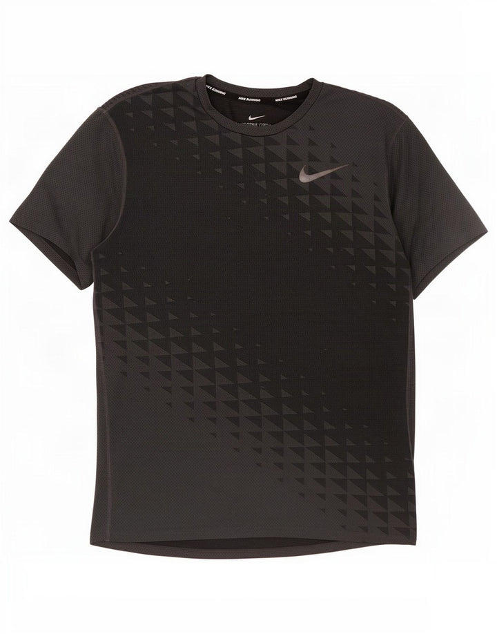 Nike Mens Running T-Shirt Top Medium Grey Geometric Polyester