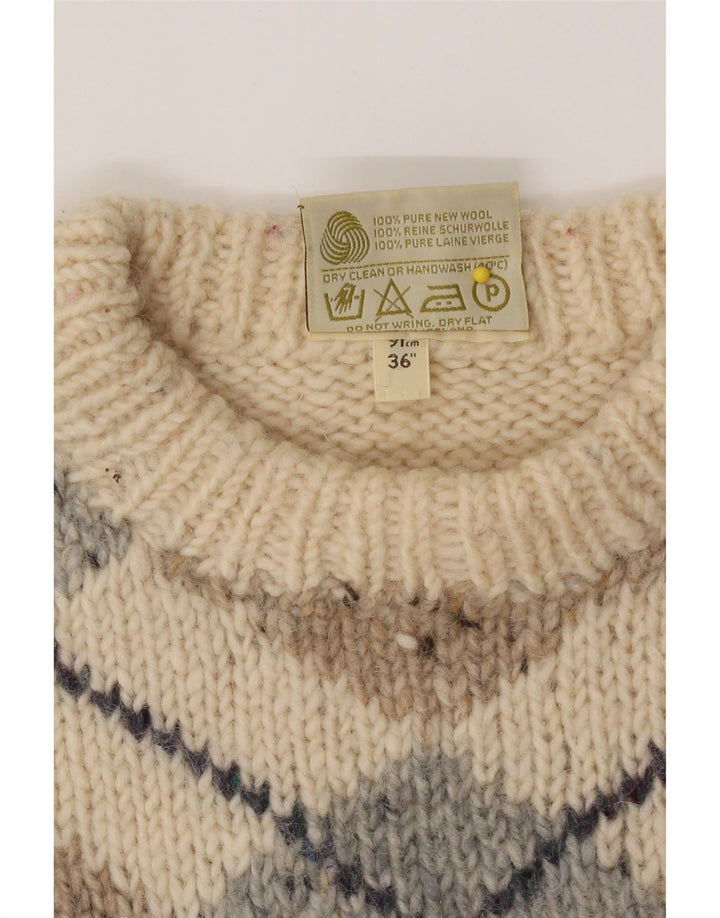 GAELTARRA Womens Crew Neck Jumper Sweater UK 10  Small Beige Vintage Gaeltarra and Second-Hand Gaeltarra from Messina Hembry 