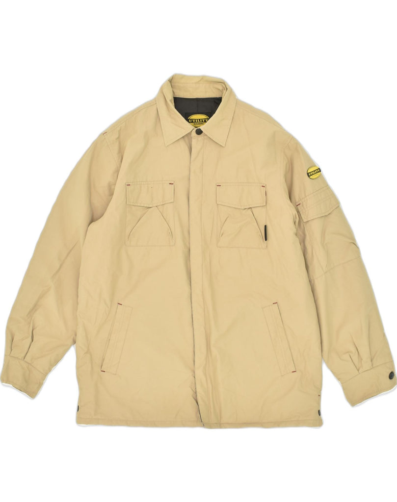 DIADORA Mens Utility Jacket UK 38 Medium Beige Cotton | Vintage Diadora | Thrift | Second-Hand Diadora | Used Clothing | Messina Hembry 