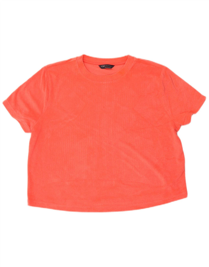 Marks & Spencer Womens T-Shirt Top UK 14 Large Pink Cotton
