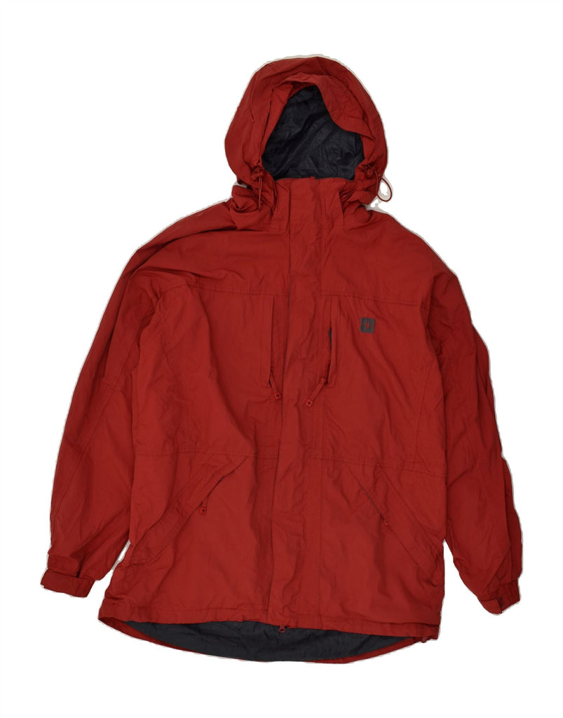 MOUNTAIN WAREHOUSE Mens Hooded Rain Jacket UK 40 Large Red Polyester | Vintage Mountain Warehouse | Thrift | Second-Hand Mountain Warehouse | Used Clothing | Messina Hembry 