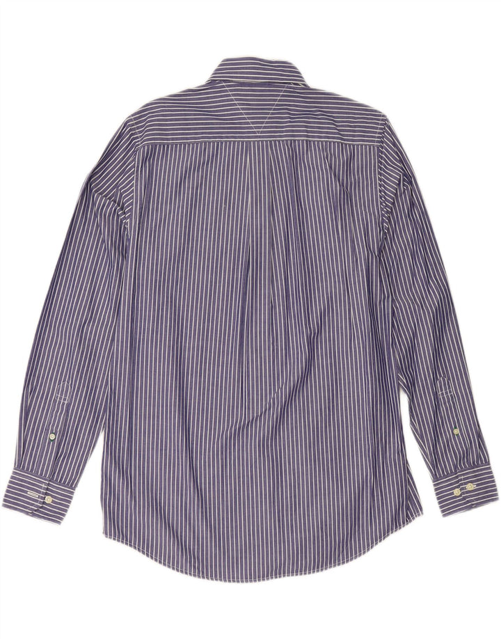 Tommy Hilfiger Mens Shirt Small Navy Blue Striped Cotton