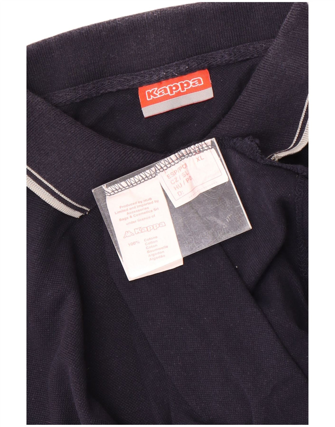 Kappa Mens Polo Shirt XL Navy Blue Cotton