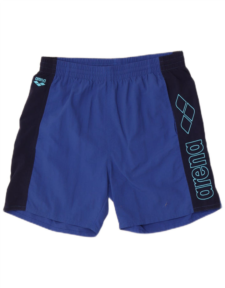 Arena Mens Graphic Swimming Shorts Large  Blue Colourblock Polyester