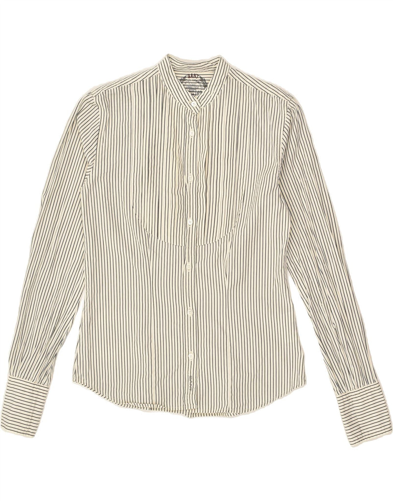 GANT Womens Formal Shirt UK 8 Small Grey Pinstripe Cotton | Vintage Gant | Thrift | Second-Hand Gant | Used Clothing | Messina Hembry 