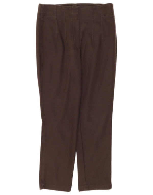 Massimo Dutti Womens Straight Cropped Trousers EU 40 Medium W30 L26 Brown