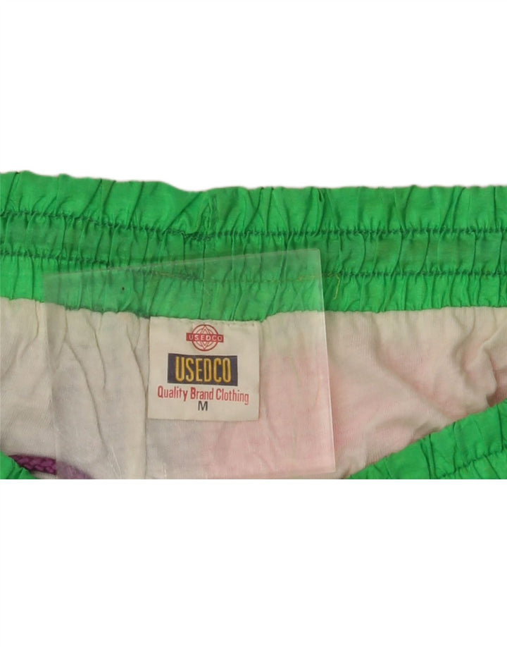 VINTAGE Mens Graphic Sport Shorts Medium  Multicoloured Colourblock