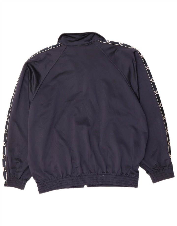 Champion Mens Graphic Oversized Tracksuit Top Jacket Small Navy Blue