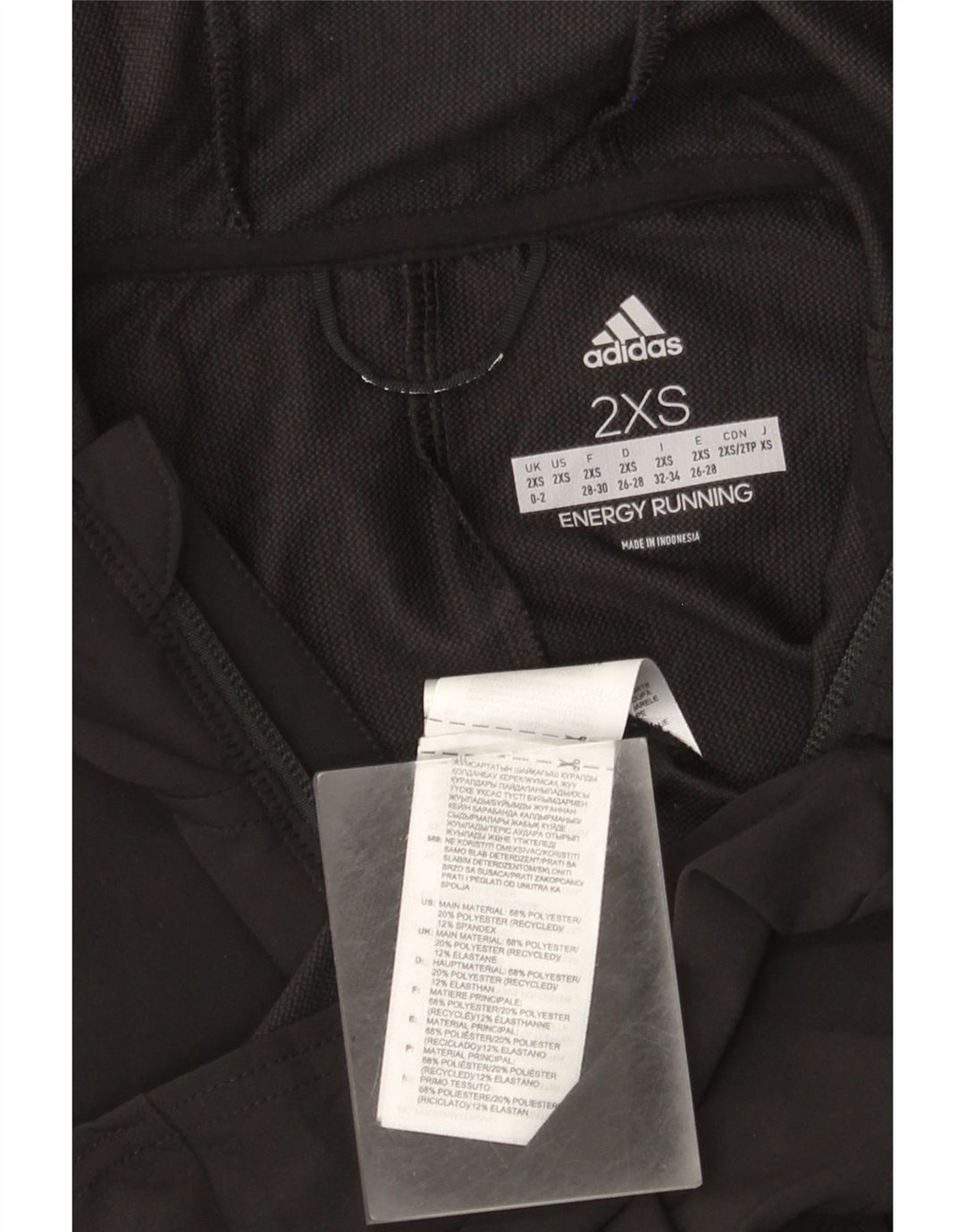 Adidas Womens Hooded Tracksuit Top Jacket UK 0/2 2XS Black Polyester