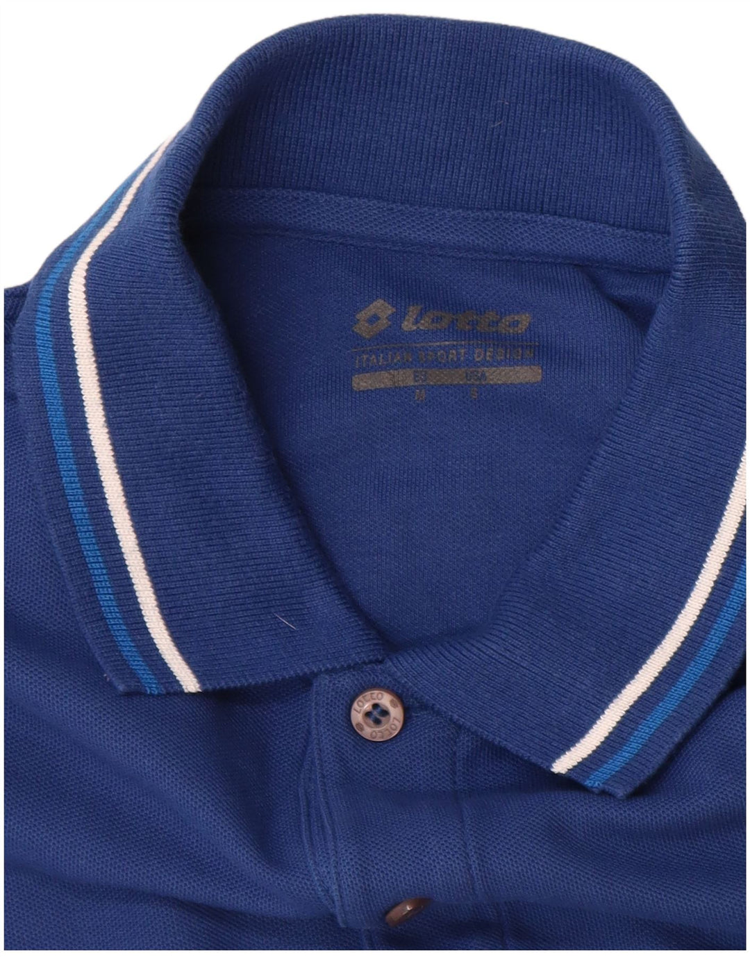 Lotto Mens Polo Shirt Medium Blue Cotton
