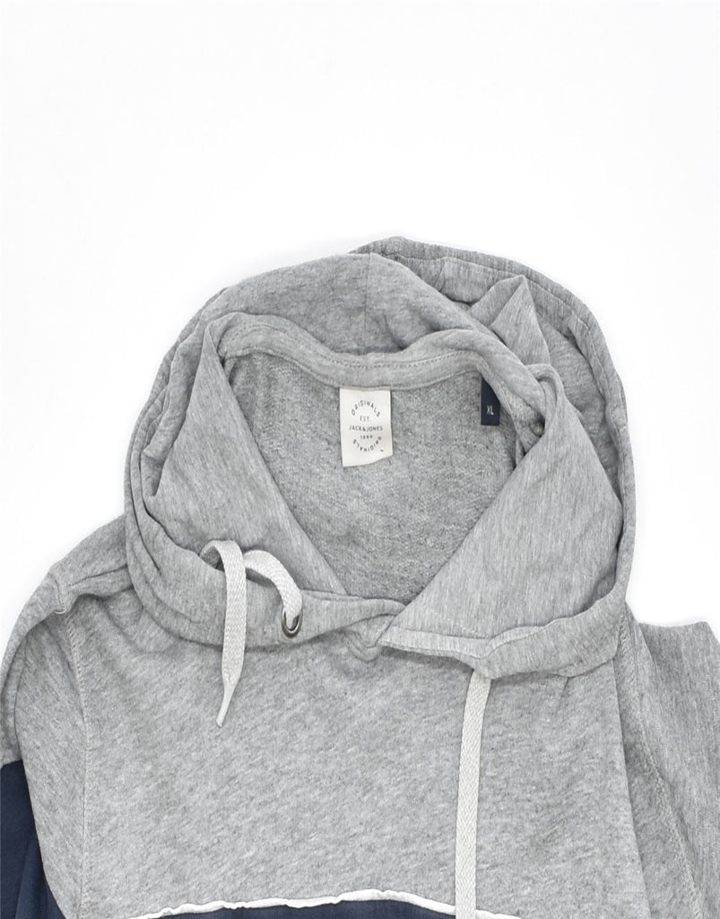 JACK & JONES Mens Graphic Hoodie Jumper XL Grey Cotton | Vintage | Thrift | Second-Hand | Used Clothing | Messina Hembry 