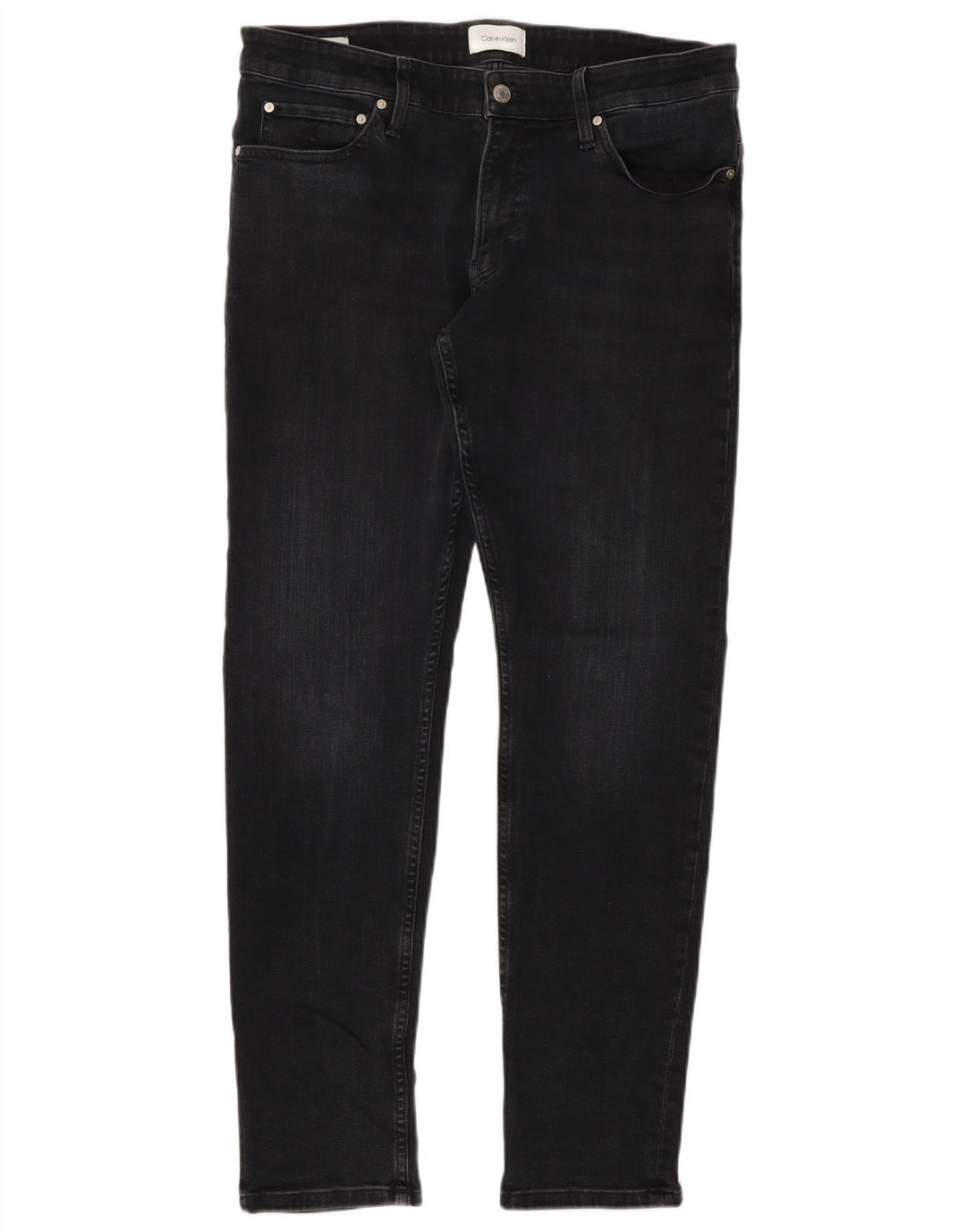 Calvin Klein Mens Slim Jeans W33 L32 Black Cotton
