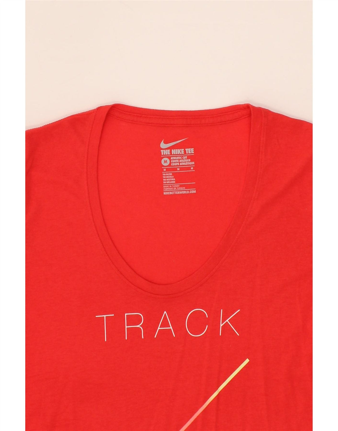 NIKE Womens Graphic T-Shirt Top UK 14 Medium Red Polyester Vintage Nike and Second-Hand Nike from Messina Hembry 