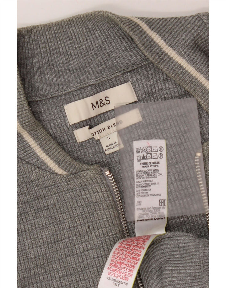 Marks & Spencer Mens Cardigan Sweater Small Grey Polyester