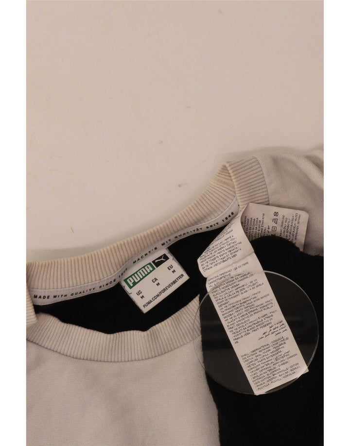 Puma Mens Sweatshirt Jumper Medium Black Colourblock Cotton