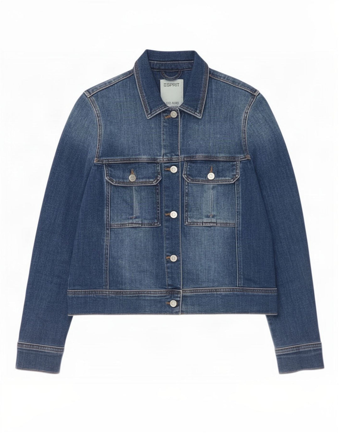 Esprit Womens Denim Jacket UK 12 Medium Blue Cotton