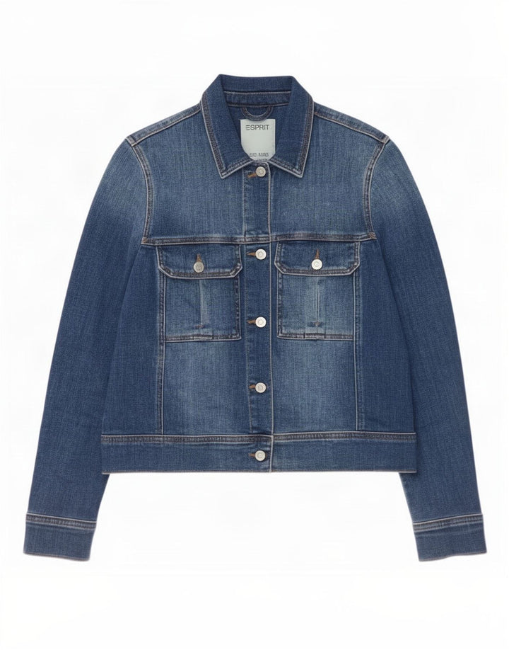 Esprit Womens Denim Jacket UK 12 Medium Blue Cotton